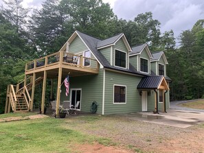 A Large upper deck and downstairs patio.