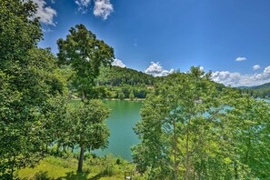 Watauga Lake is accessible by stairs just down the hill.