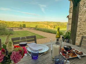 View from Main House Dining Patio in the evening light