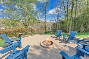 Experience the outdoor comfort with our fire pit, offering a perfect spot for unwinding and enjoying the night air.
