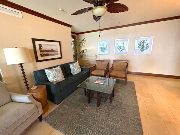 Living room sitting area with TV