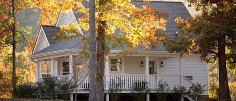 The White Farmhouse Cottage in fall