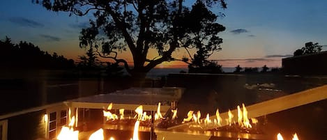 Fire Feature and Ocean/Sunset View