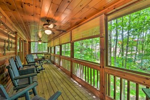 Sit with your morning coffee on the covered deck.