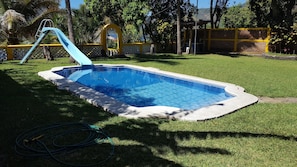Pool with slide.