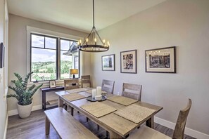 The condo features modern decor & furnishings.