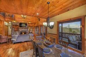Dine inside against the backdrop of picture windows with panoramic nature views