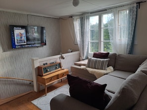 Living room 2: Smart TV 55" with Google Chromecast. Corner sofa bed. Seats 4.   