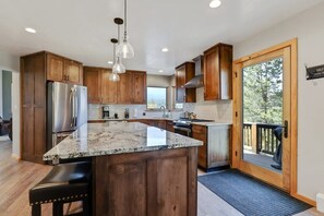 Kitchen with access to the wrap around deck