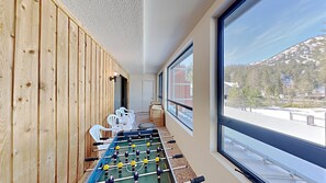 Foosball with a View of Mammoth Mountain