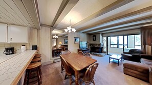 Spacious Condo with Full Size Living Room, Dining Area and Kitchen
