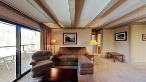Living Room and Sunroom Looking at Mammoth Mountain