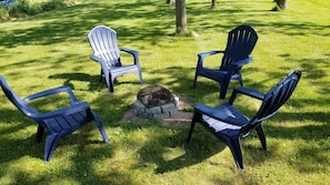 Shared fire pit in back yard