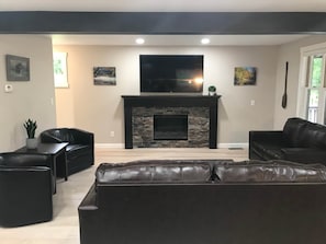 Living room with fireplace