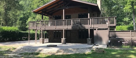 Covered porch facing River