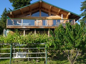 View from the beach, Sand Dollar Log Cabin