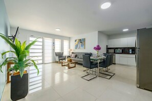 A spacious floor area, open concept for living and dining room