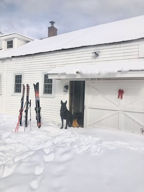 Backcountry ski touring out of the mid-barn