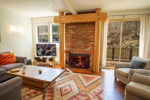 Living Room with TV and Gas Fireplace