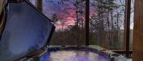 Hot tub lower level deck