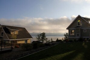 Early autumn morning view from the deck.