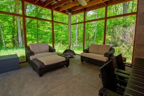 Outdoor Living | Screened Porch With Wood Burning Fireplace