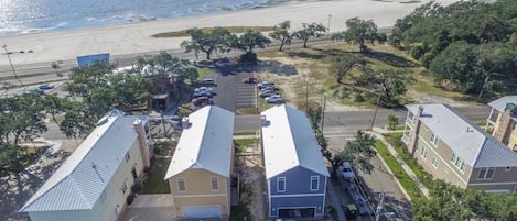 Aerial view showing proximity to beach
