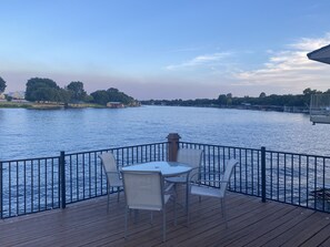 Table and views from top of dock.