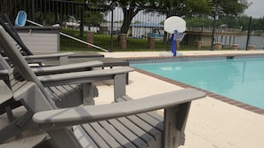 Lounge by pool with beautiful views
