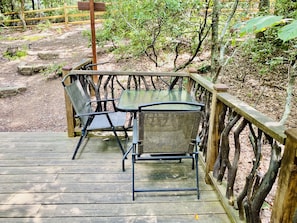 Private deck with outdoor sitting area