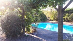 Vue piscine de la terrasse