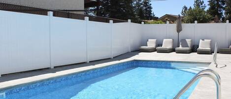 Soak up the sun on our loungers and cool off in the pool