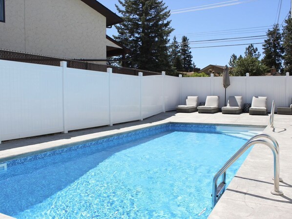 Soak up the sun on our loungers and cool off in the pool