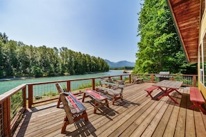 View of the Cowlitz river from the front deck.