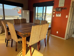 Dining area; large table and 6 chairs.