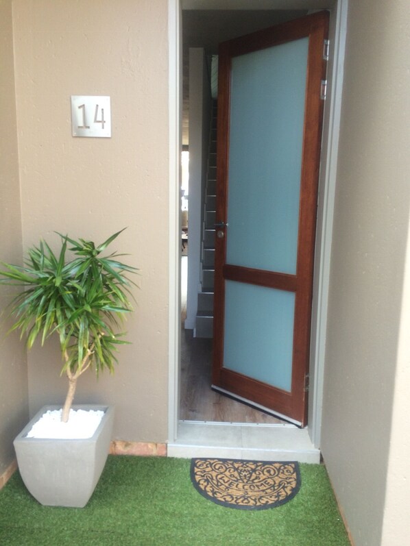 Entrance to the apartment from inside a security complex