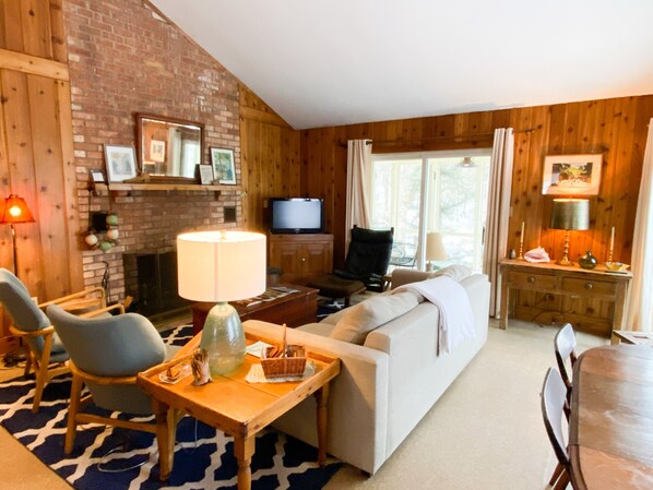 Open living room and dining area 