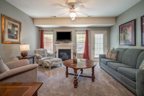 Living Room with Cable TV/DVD, Sofa Bed, and a Gas Fireplace