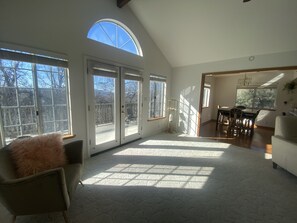 View from far left of living room.