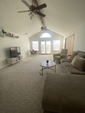 Couch can be used for sleeping. No hide-a-bed, but removable back cushions.