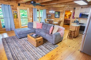 Living room + dining area + kitchen