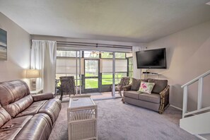 The condo features an inviting living room.