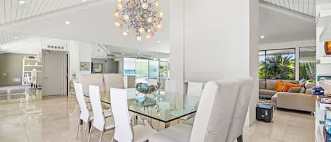 Dining room with seating for