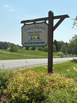 Sign entrance to community.
