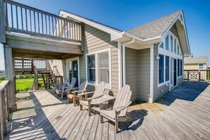 Enjoy lounging in the ample deck furniture at Surf's Up Rodanthe.
