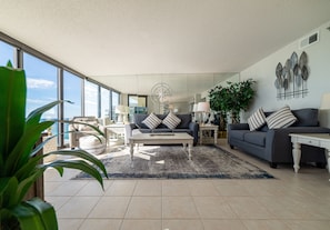 The great room seating area is so inviting.