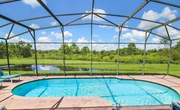 Private pool with scenic views