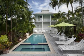 Main House, heated pool and sundeck