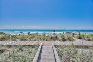 Walk directly out to the crystal sands of our beach