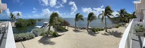 Panoramic view from 2nd floor Deck of private beachfront & ocean